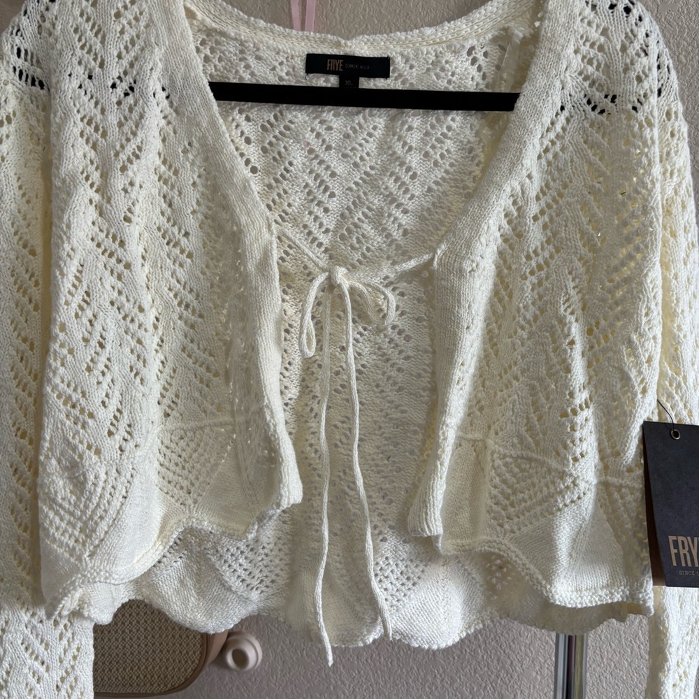 ୨୧ ･ﾟ✧ FRYE Tie Cardigan NWT - Picture 7 of 8
